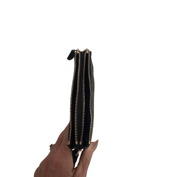 Coach NWOT Double Corner Zip Wristlet Brown/Black Signature Coated Canvas - Picture 9 of 11